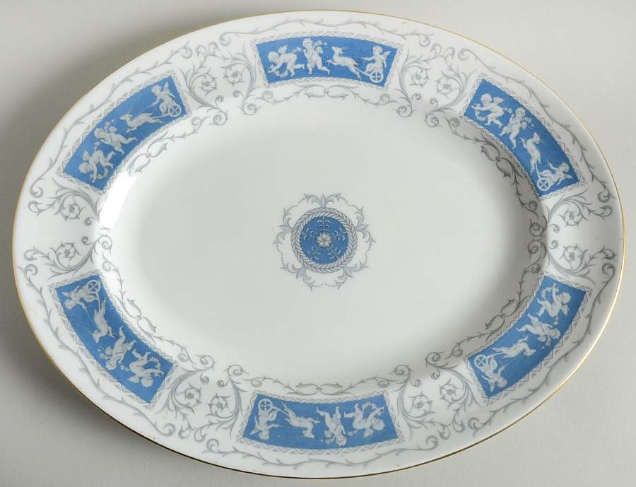 Revelry Blue 13" Oval Serving Platter by Coalport-1