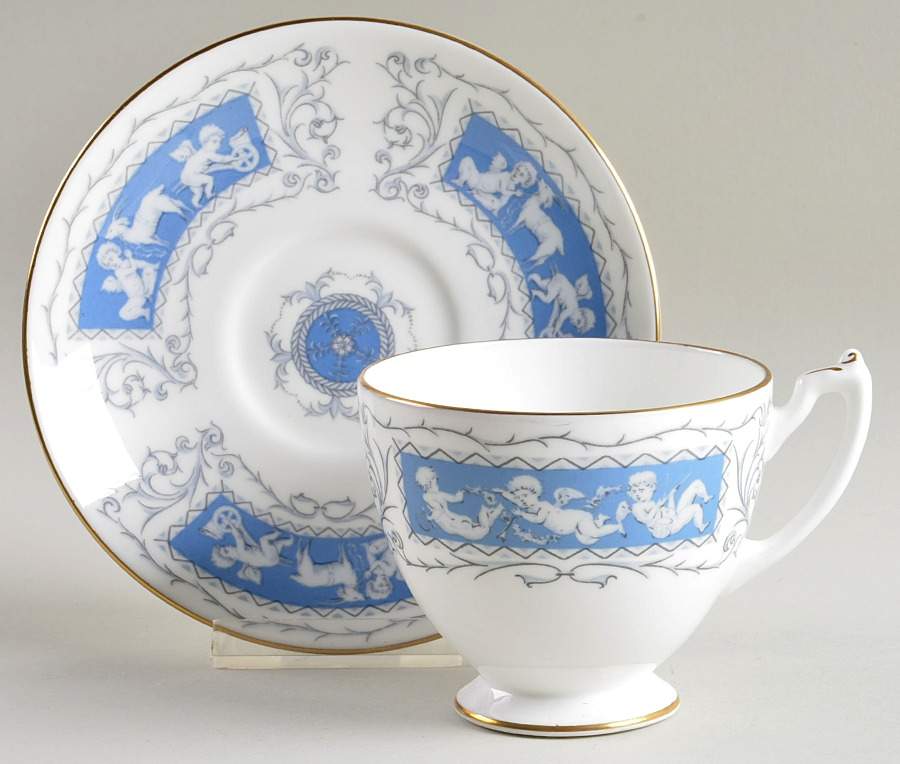 Revelry Blue Footed Cup & Saucer Set by Coalport-1