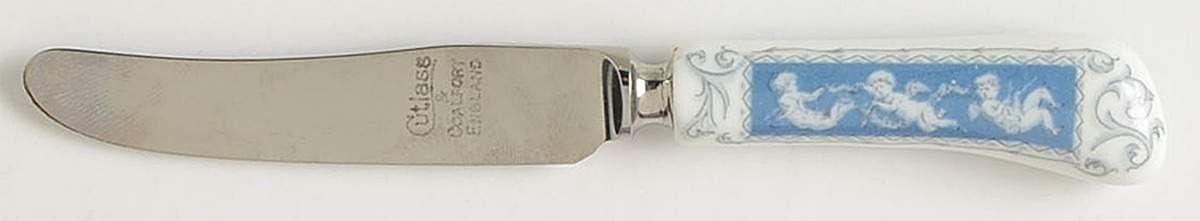 Revelry Blue Individual Cheese Knife with Stainless Blade by Coalport-1