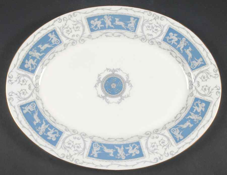 Revelry Blue 13" Oval Serving Platter by Coalport-1
