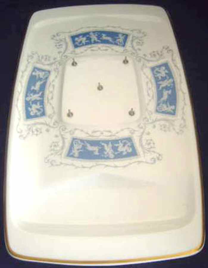 Revelry Blue 18" Meat Platter with Well & Spikes by Coalport-1