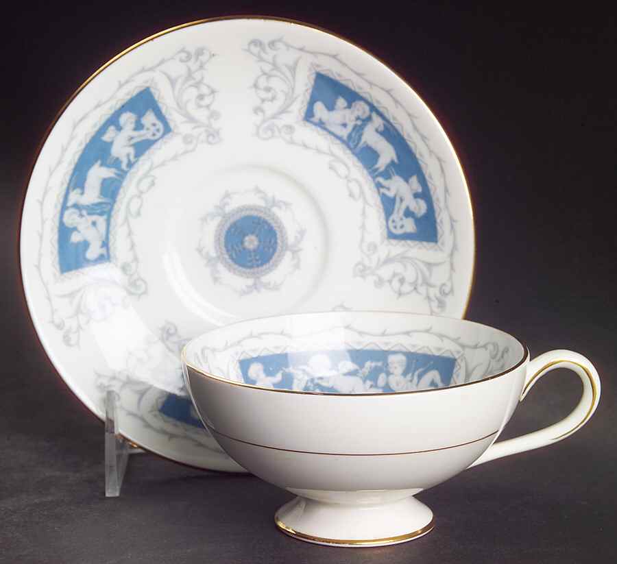 Revelry Blue Footed Cup & Saucer Set by Coalport-1