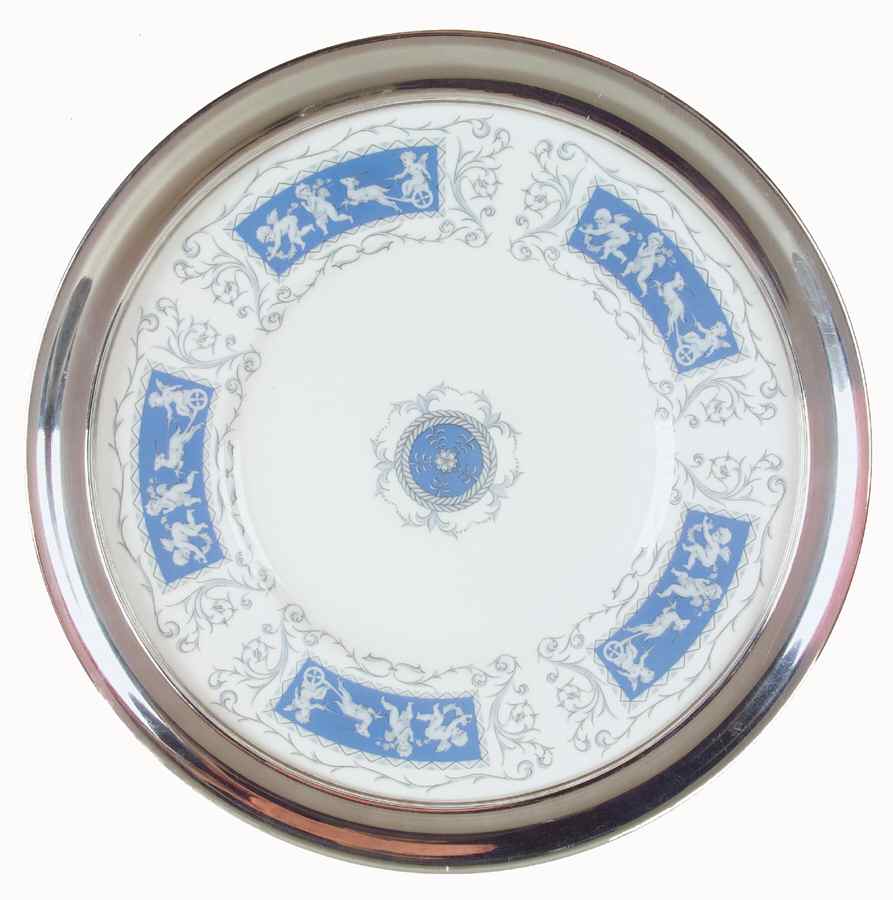 Revelry Blue Pewter Rim Dinner Plate by Coalport-1