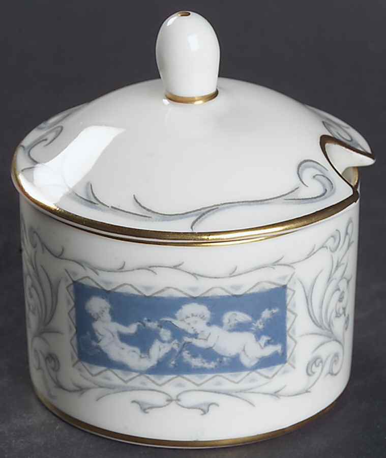 Revelry Blue Mustard Jar & Lid by Coalport-1