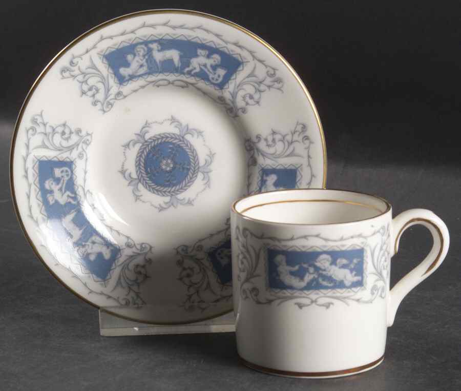 Revelry Blue Flat Demitasse Cup & Saucer Set by Coalport-1