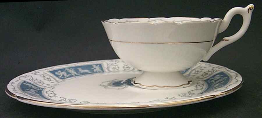Revelry Blue Snack Plate & Cup Set by Coalport-1