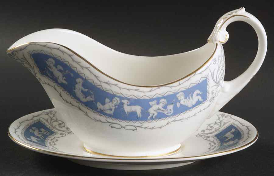 Revelry Blue Gravy Boat & Underplate by Coalport-1