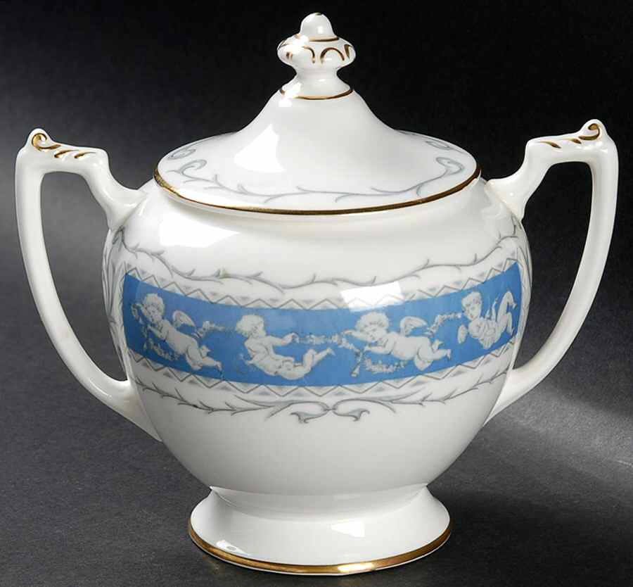 Revelry Blue Sugar Bowl & Lid by Coalport-1