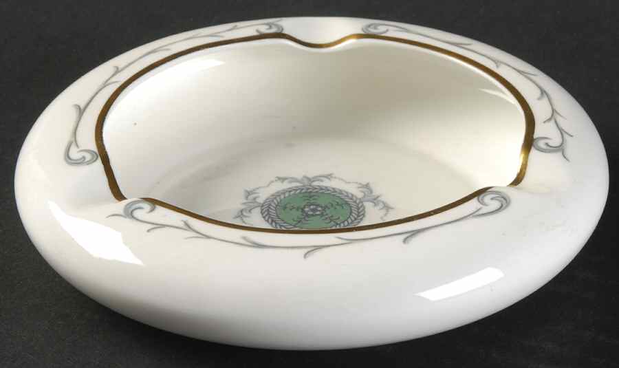 Revelry Green (Smooth) 3 Slot Round Ashtray by Coalport-1