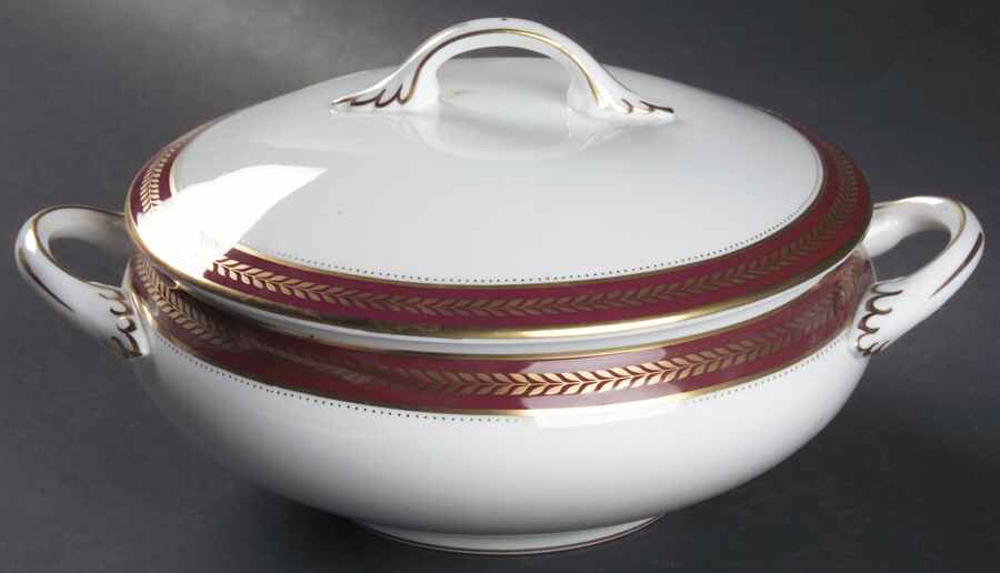 Red Wheat Round Covered Vegetable by Coalport-1