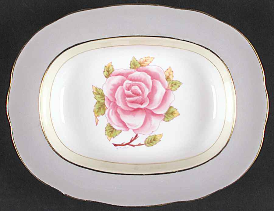 Romance (Gray Rim) 9" Oval Vegetable Bowl by Coalport-1