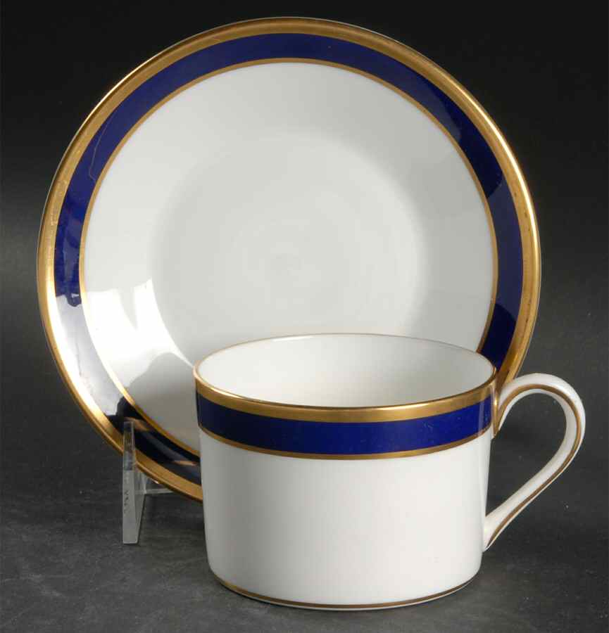 Rutland Cobalt Blue Flat Cup & Saucer Set by Coalport-1