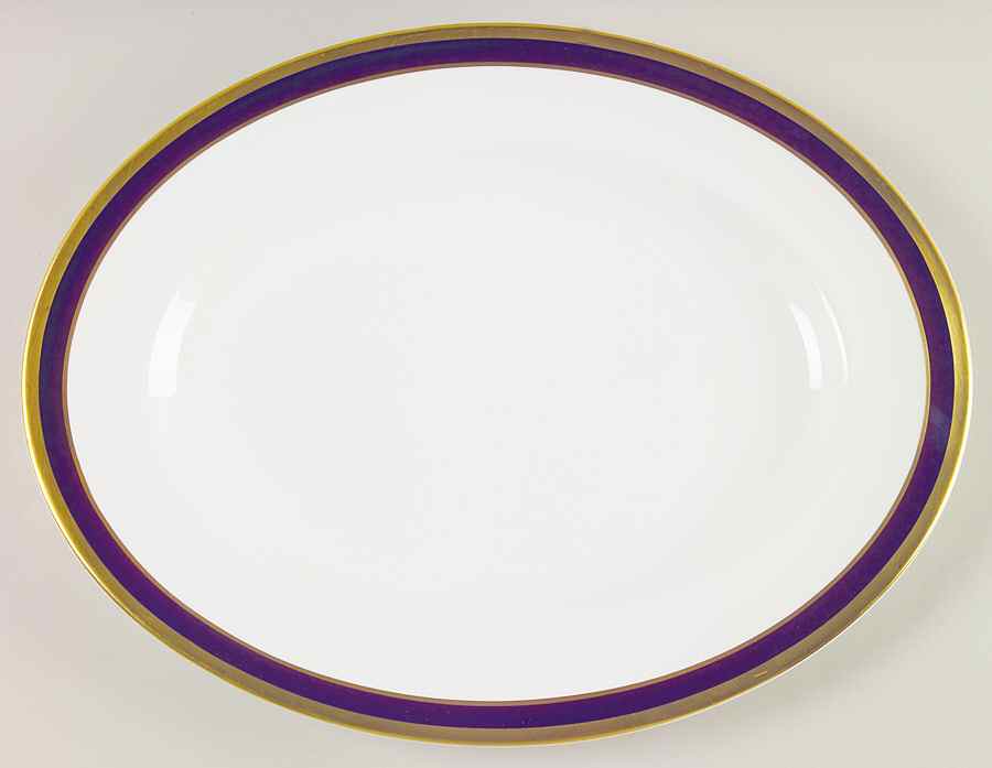Rutland Cobalt Blue 14" Oval Serving Platter by Coalport-1