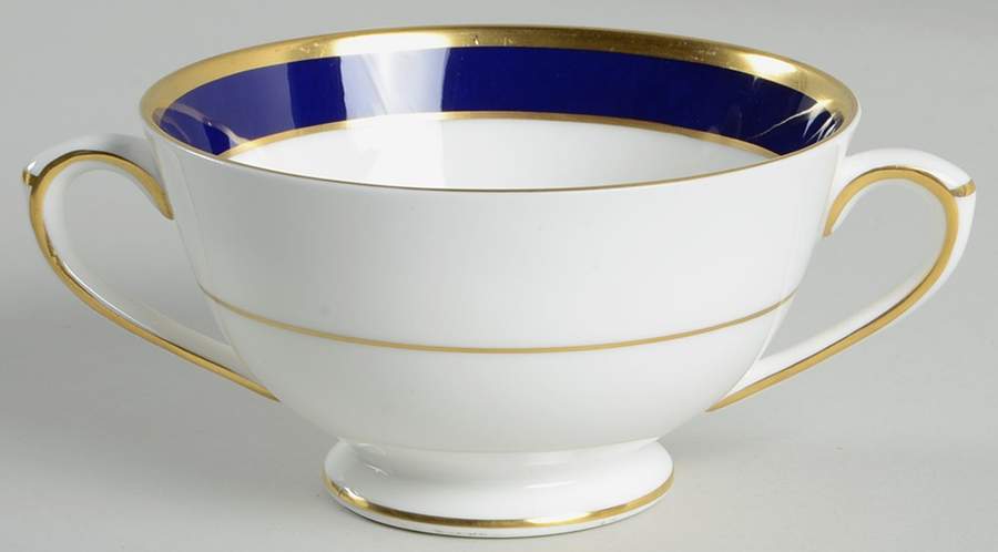 Rutland Cobalt Blue Footed Cream Soup Bowl by Coalport-1