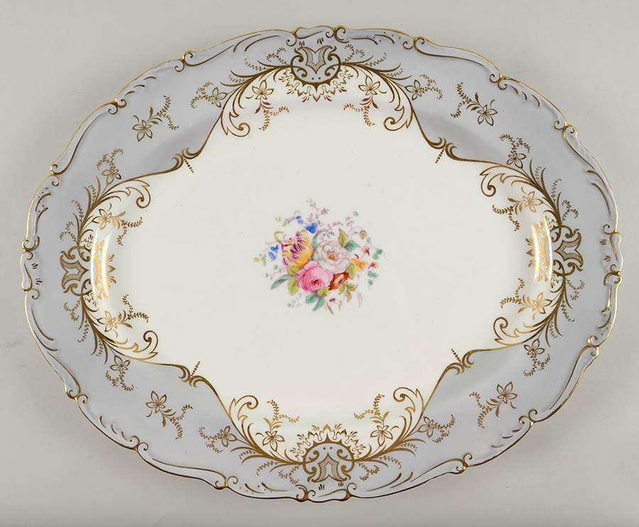 Sandringham Gray 17" Oval Serving Platter by Coalport-1