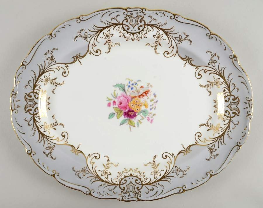 Sandringham Gray 14" Oval Serving Platter by Coalport-1