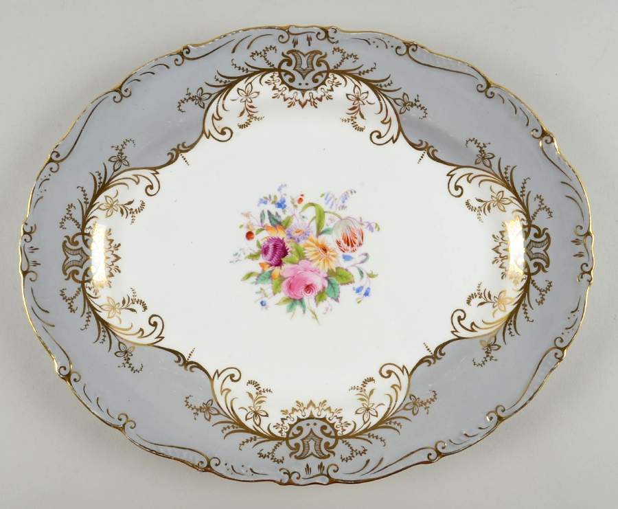 Sandringham Gray 13" Oval Serving Platter by Coalport-1