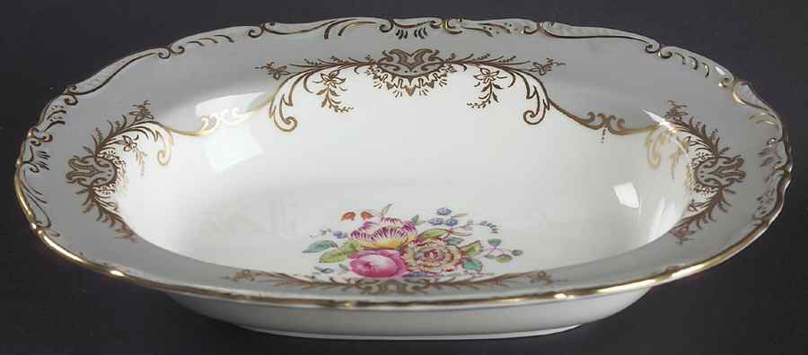 Sandringham Gray 9" Oval Vegetable Bowl by Coalport-1