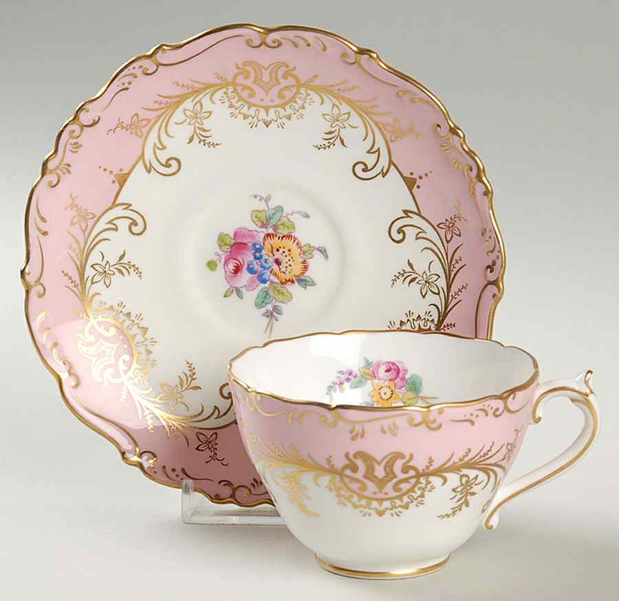 Sandringham Pink Flat Cup & Saucer Set by Coalport-1