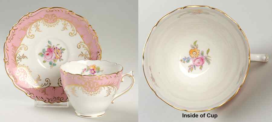 Sandringham Pink Footed Cup & Saucer Set by Coalport-1