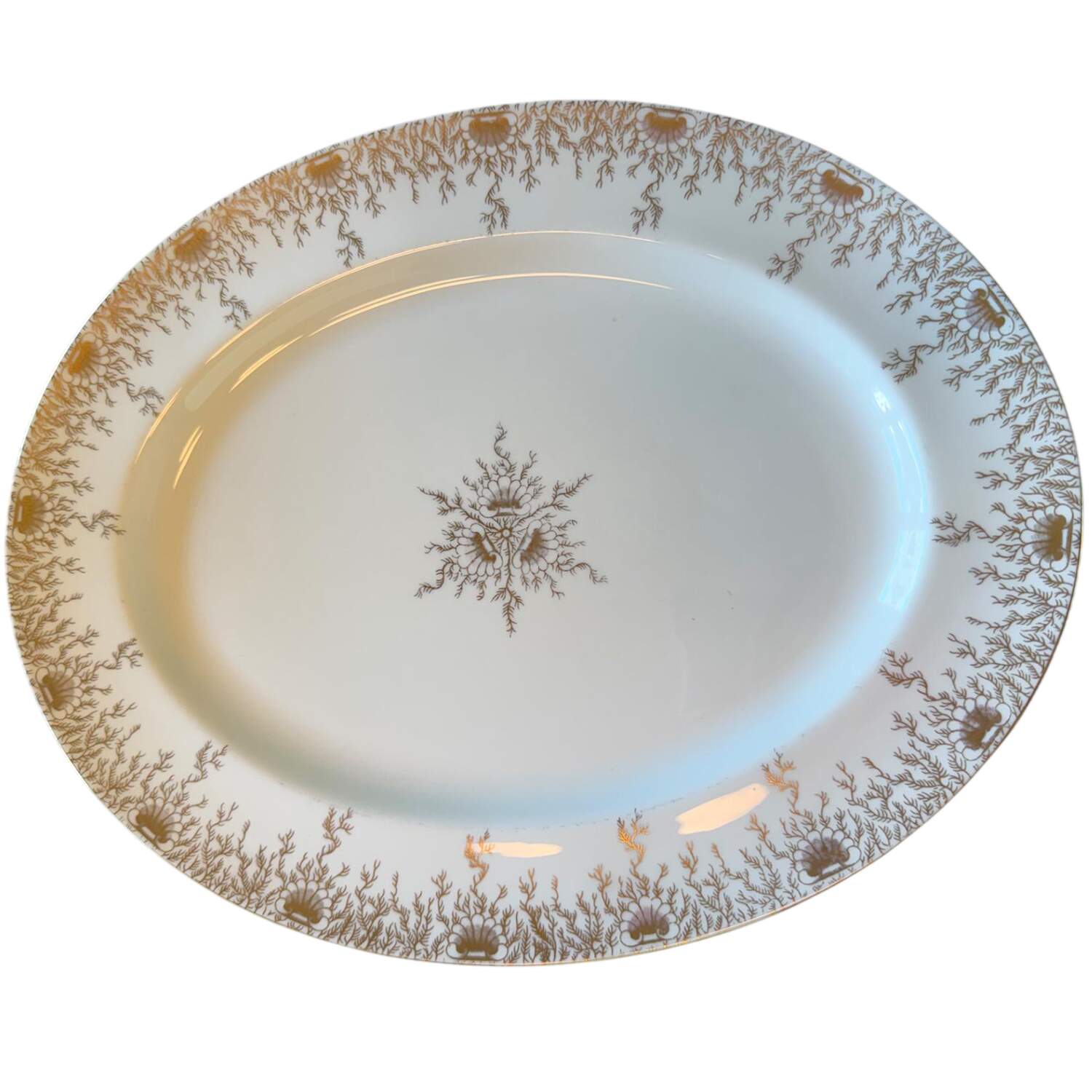 Sargasso (Gold Center Design) 14" Oval Serving Platter by Coalport-1