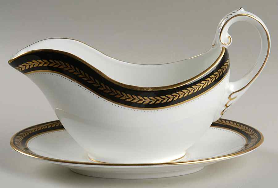 Sable Wheat Gravy Boat & Underplate by Coalport-1