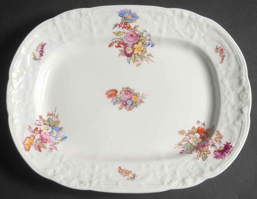 Sevres Group (Embossed, No Trim) 12" Oval Serving Platter by Coalport-1