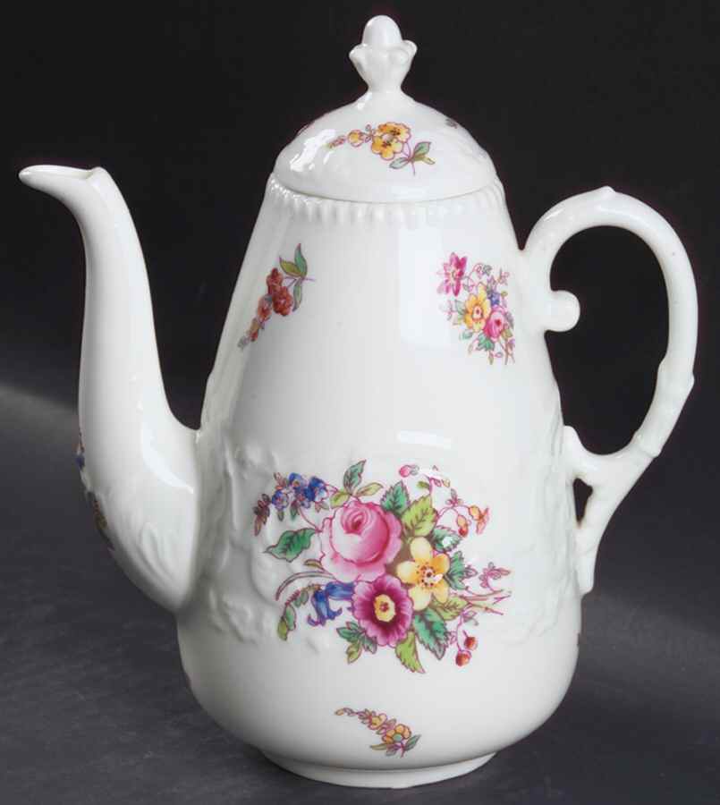 Sevres Group (Embossed, No Trim) Small Coffee Pot & Lid by Coalport-1