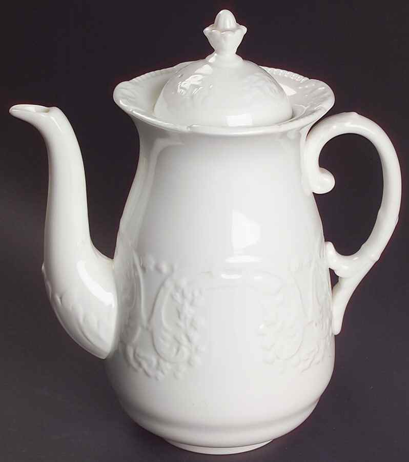 Sevres White Coffee Pot & Lid by Coalport-1
