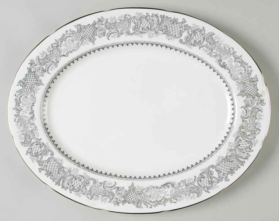 Silver Wedding 13" Oval Serving Platter by Coalport-1