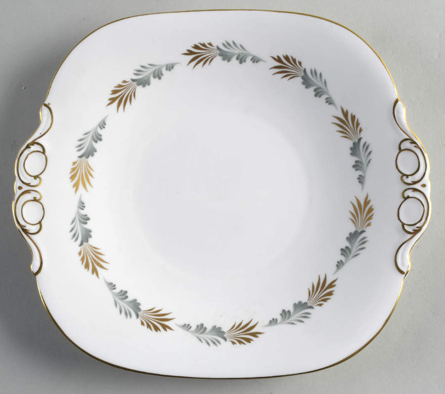 Sonnet (Smooth Edge) Square Handled Cake Plate by Coalport-1