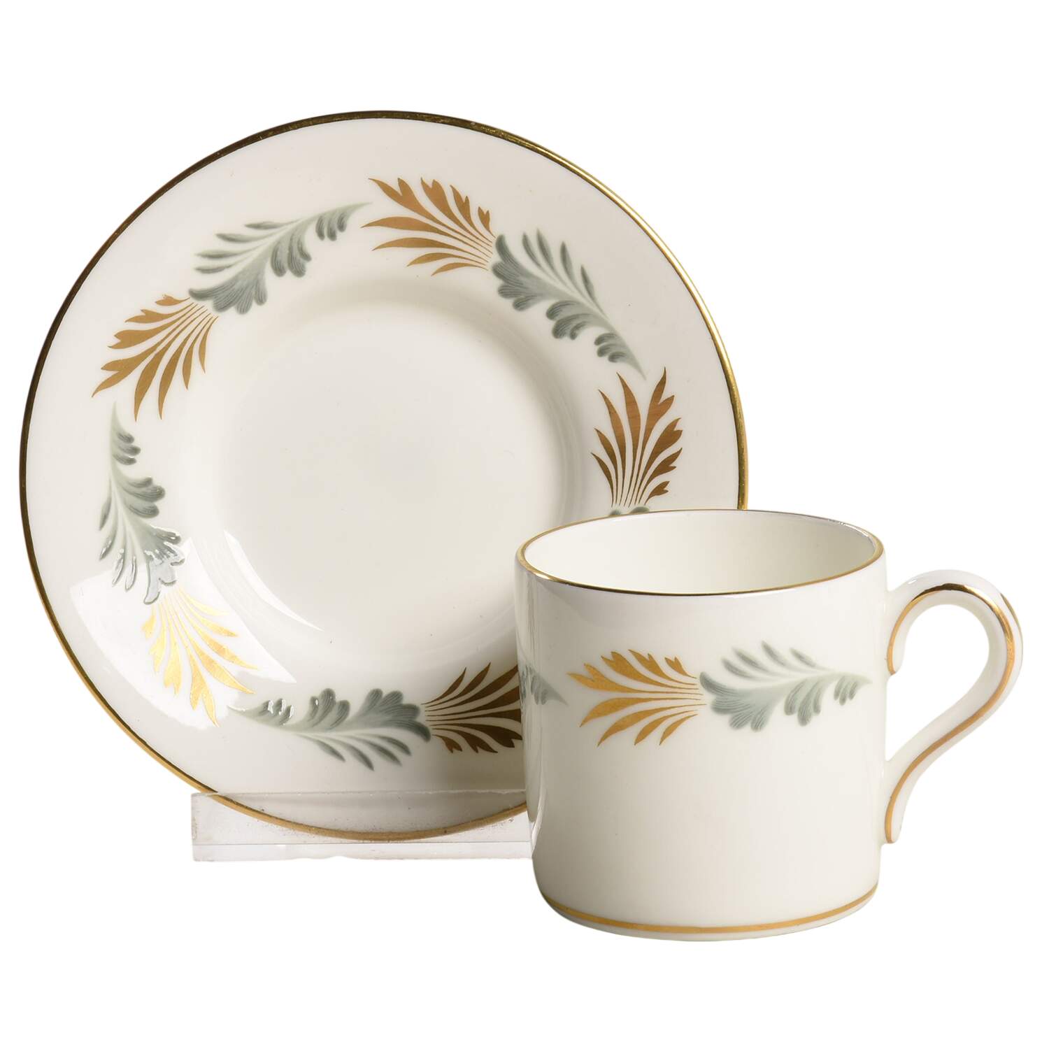 Sonnet (Smooth Edge) Flat Demitasse Cup & Saucer Set by Coalport-1
