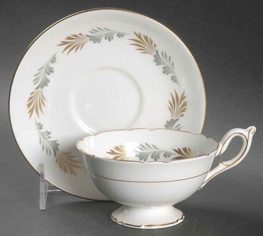 Sonnet (Smooth Edge) Footed Cup & Saucer Set by Coalport-1