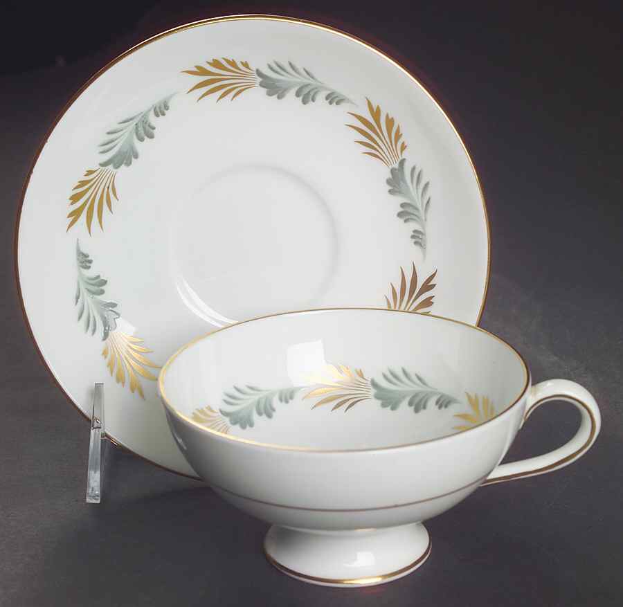 Sonnet (Smooth Edge) Footed Cup & Saucer Set by Coalport-1