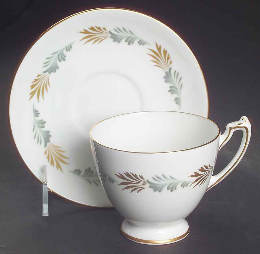 Sonnet (Smooth Edge) Footed Cup & Saucer Set by Coalport-1