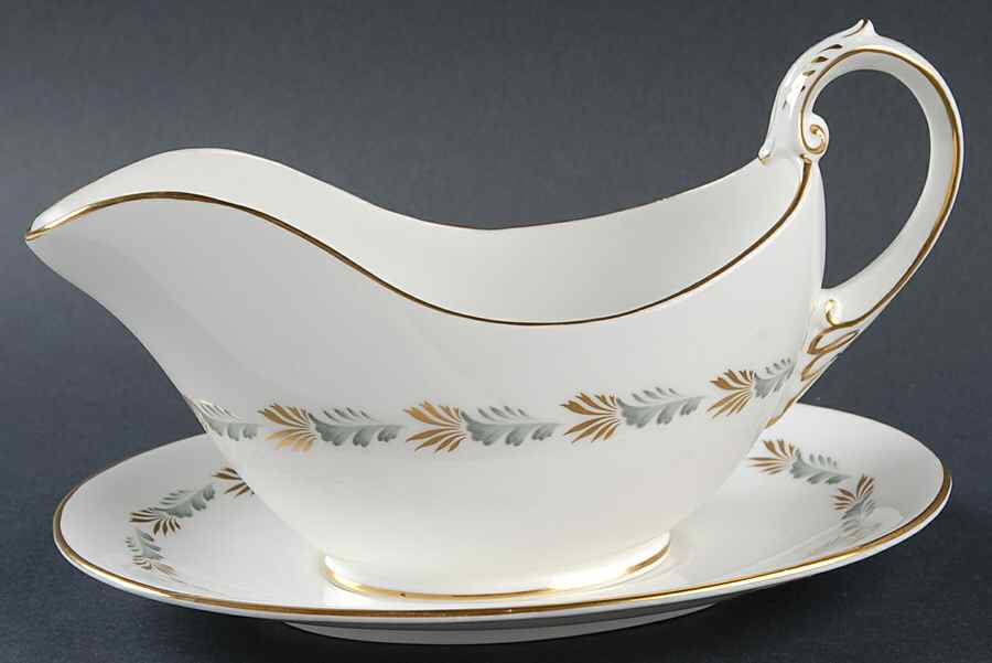 Sonnet (Smooth Edge) Gravy Boat & Underplate by Coalport-1