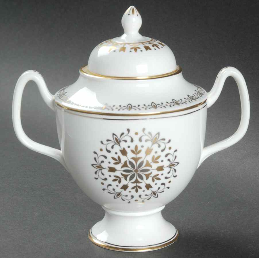 Spanish Lace Sugar Bowl & Lid by Coalport-1