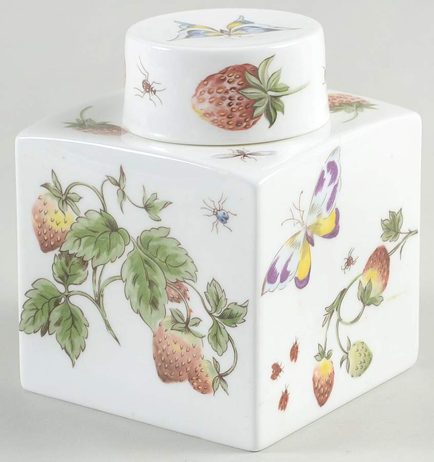 Strawberry (Scalloped) Tea Caddy & Lid by Coalport-1