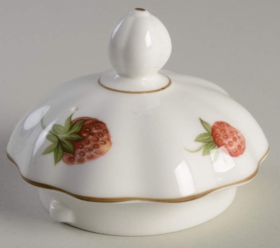 Strawberry (Scalloped) Lid for Teapot by Coalport-1