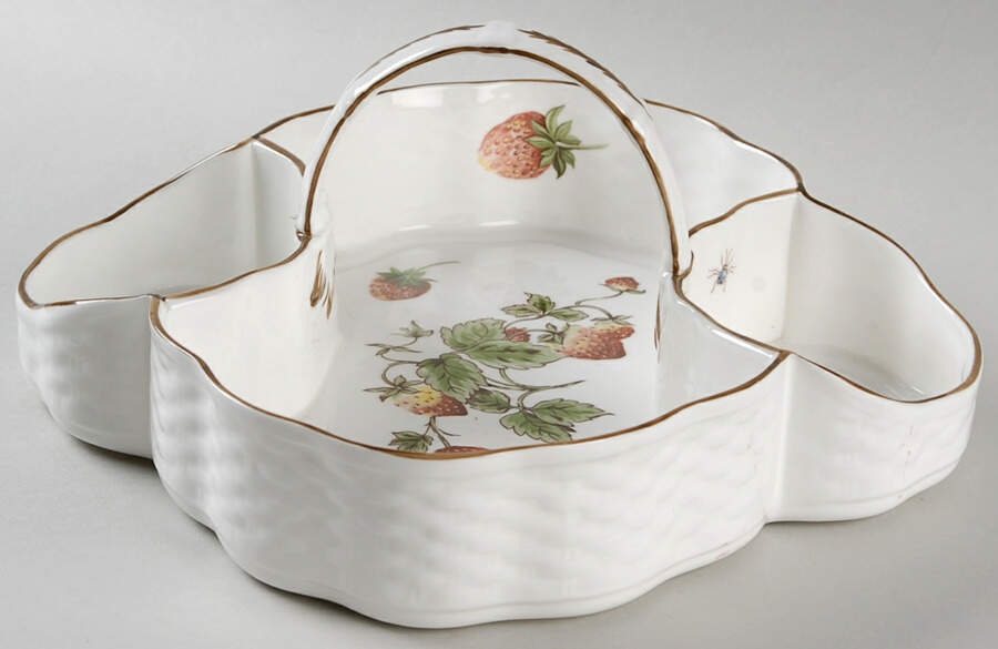 Strawberry (Scalloped) Strawberry Basket, No Creamer or Open Sugar by Coalport-1