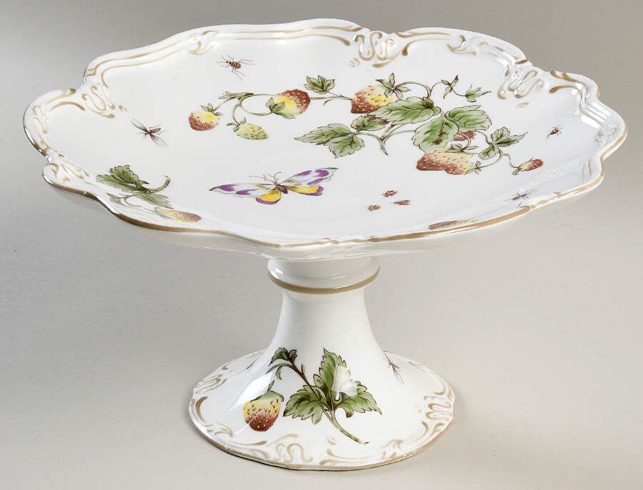 Strawberry (Scalloped) Round Compote (Height X Width) by Coalport-1