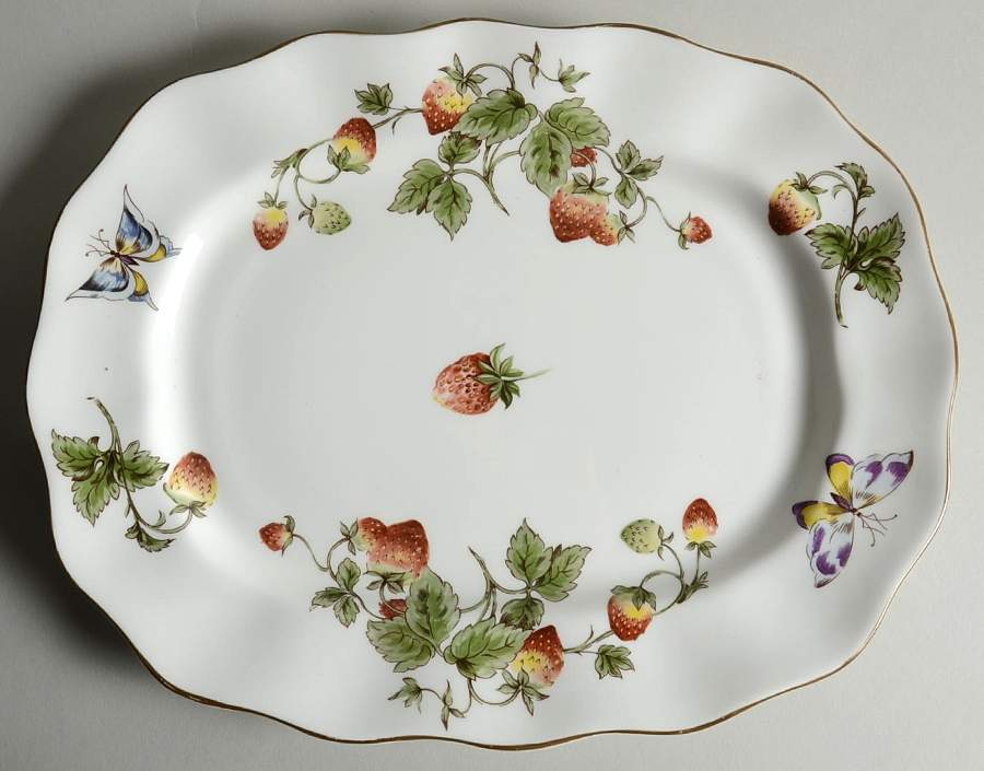 Strawberry (Scalloped) 12" Oval Serving Platter by Coalport-1