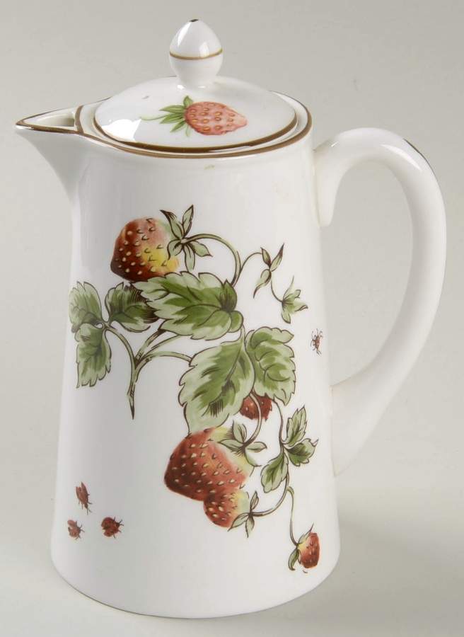 Strawberry (Scalloped) Large Syrup with Lid by Coalport-1