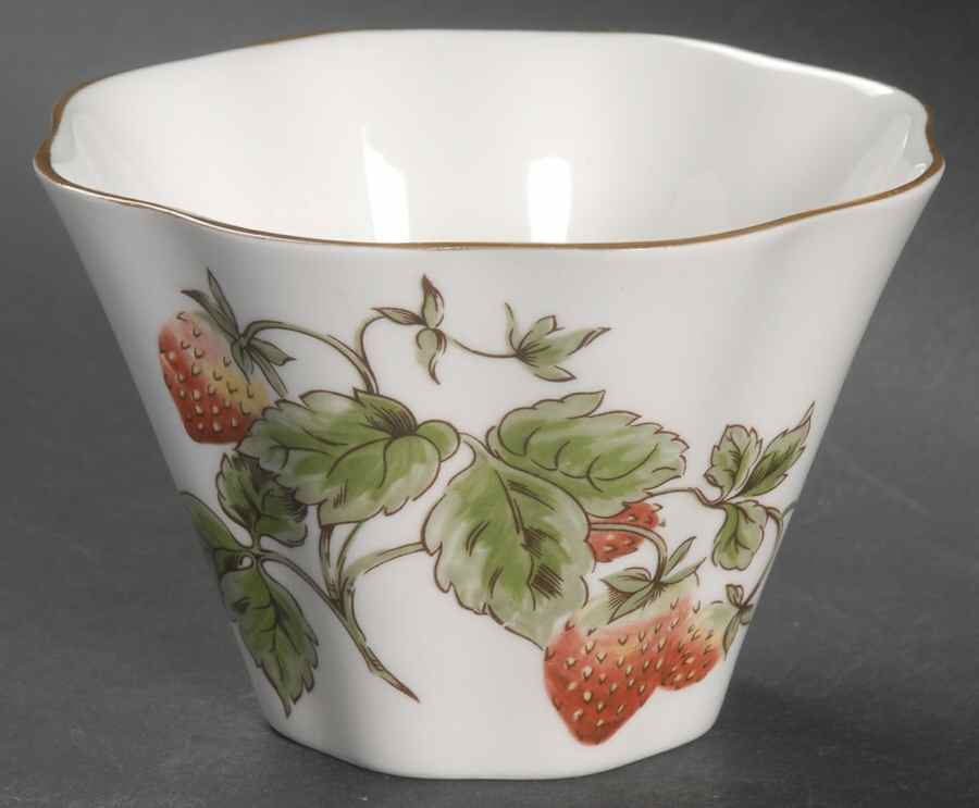 Strawberry (Scalloped) Open Sugar Bowl by Coalport-1