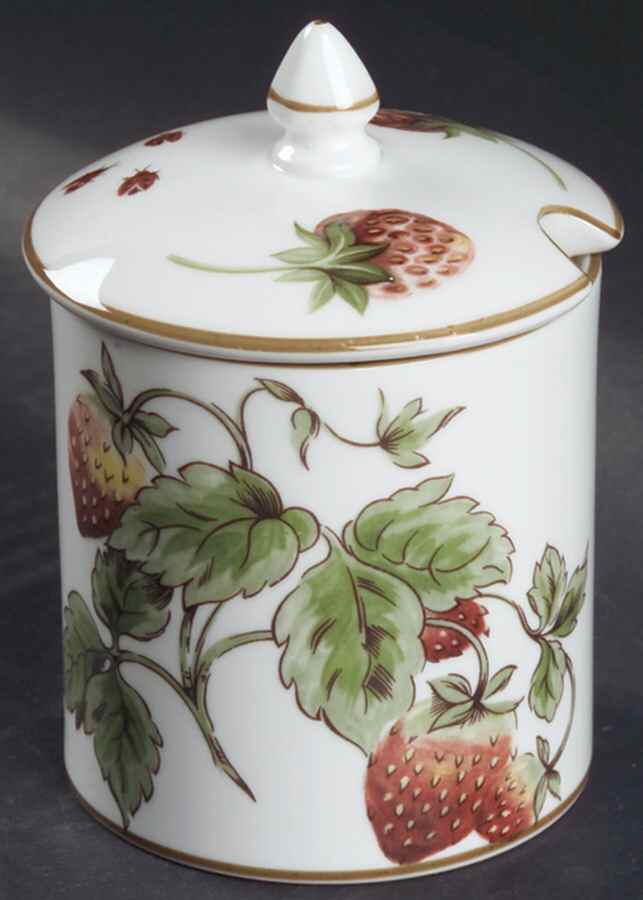 Strawberry (Scalloped) Jam/Jelly & Lid by Coalport-1
