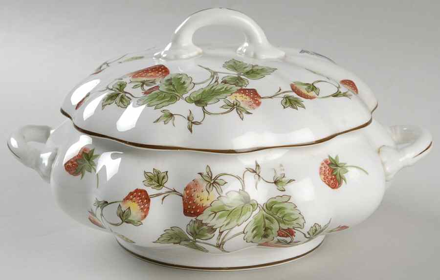 Strawberry (Scalloped) Round Covered Vegetable by Coalport-1