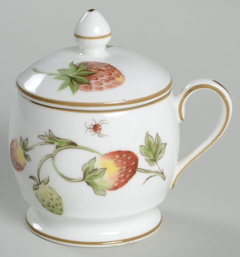 Strawberry (Scalloped) 2 Pc Pot de Creme w/Lid & Base by Coalport-1
