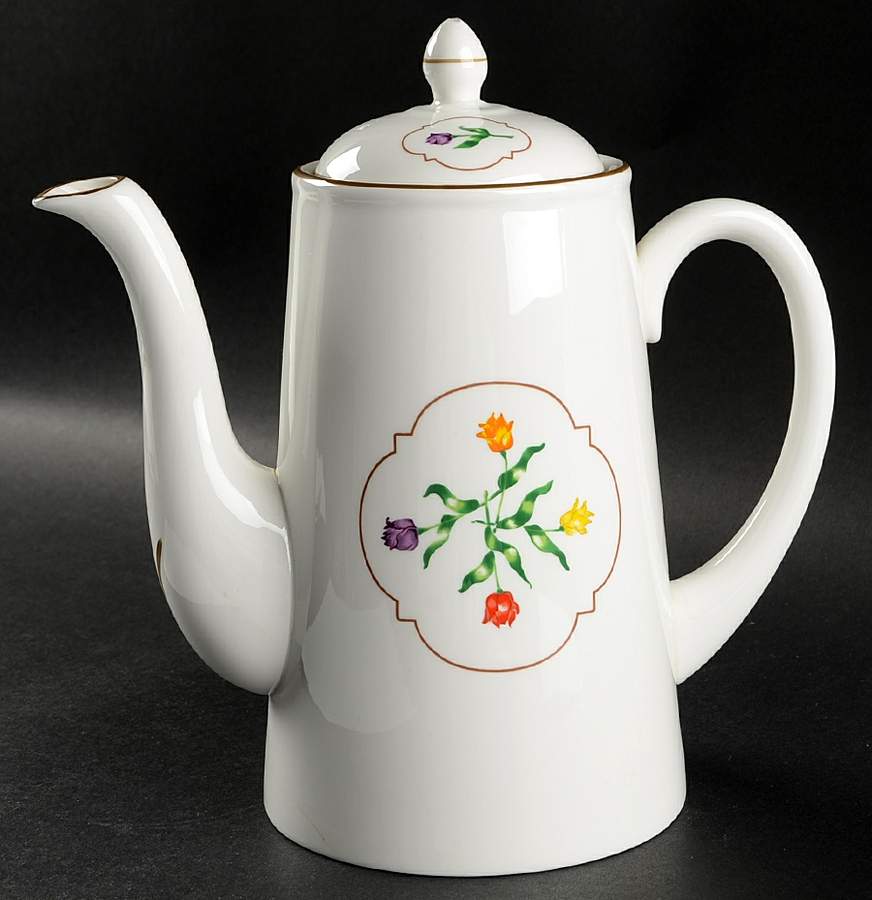 Tulip Medallion Coffee Pot & Lid by Coalport-1