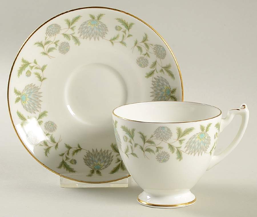 Waltz of The Flowers Footed Cup & Saucer Set by Coalport-1