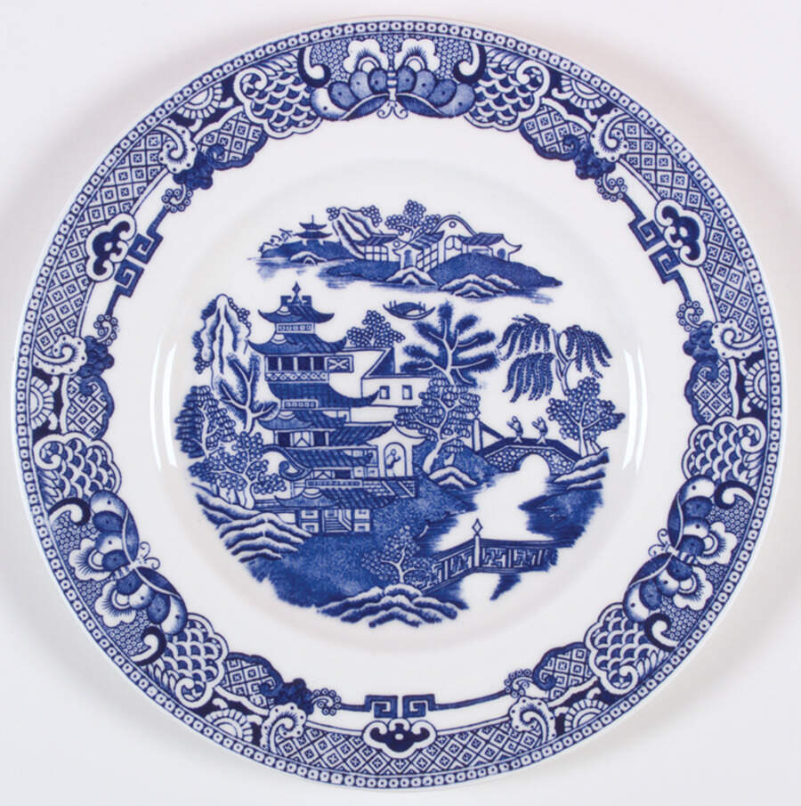 The Willow Blue (Newer, Bone) Dinner Plate by Coalport-1